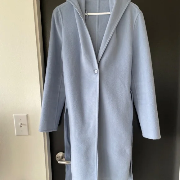 Wool blend hooded coat/jacket with belt - Picture 5 of 7